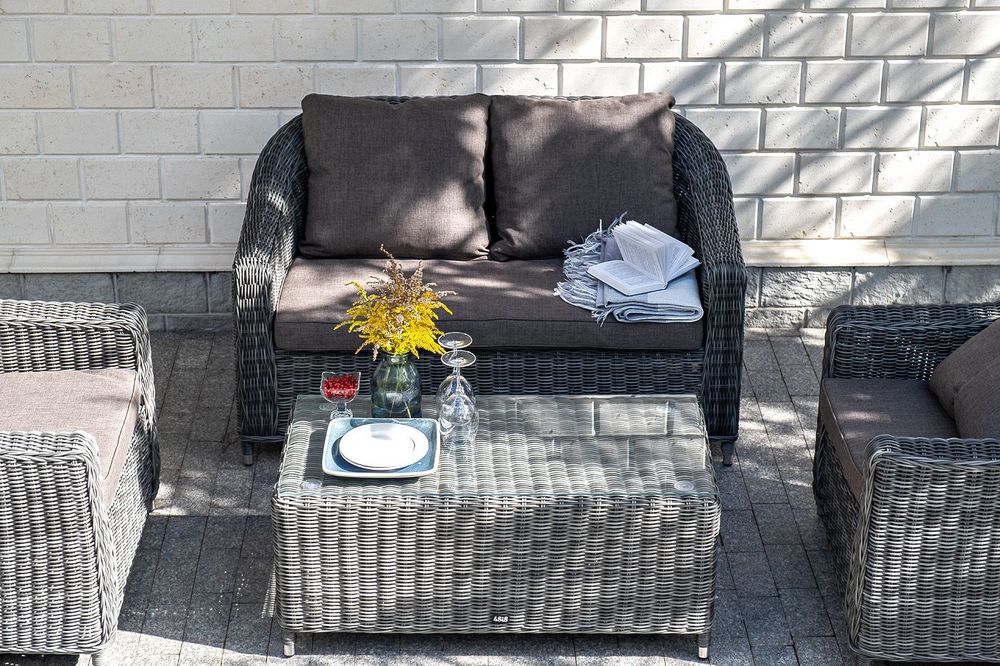 "Кон Панна" лаунж-зона из искусственного ротанга, цвет графит