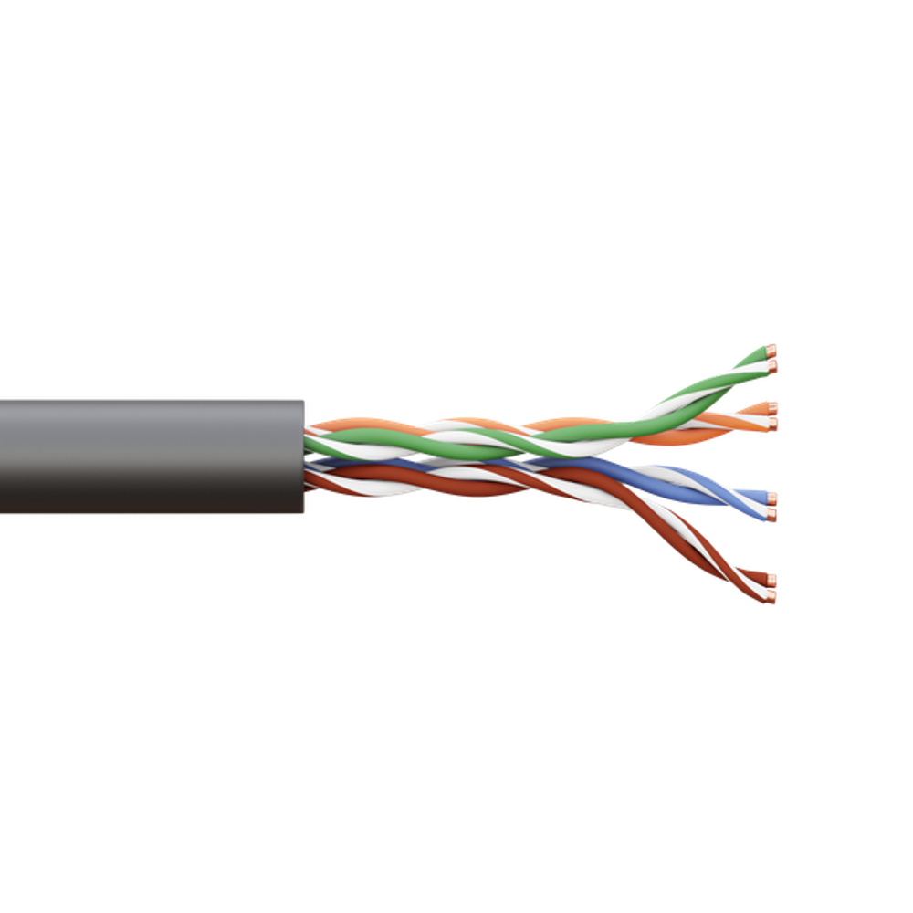 Кабель витая пара TERACOM PRO Cat.5E U/UTP 4 пары solid внешний 24AWG оболочка LDPE цвет черный (упак. 305м) (305.00 шт.)