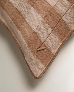 Zara Home наволочка декоративная из льна, терракотовый, в клетку, 40x60 см