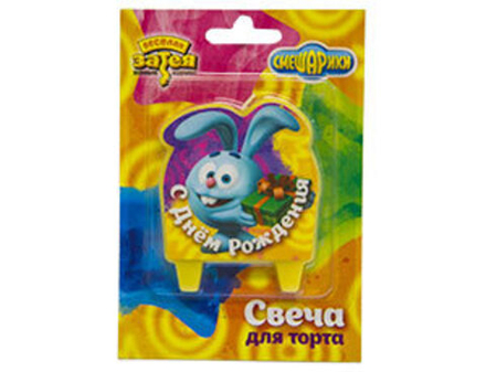 РАСПРОДАЖА Свеча д/торта С ДР Смешарики/V