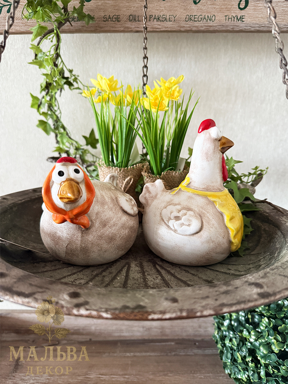 Фигурки для декора "Курица" 10,5x17xH12см 10,5x12xH15,5 см CAMPO Home & Garden