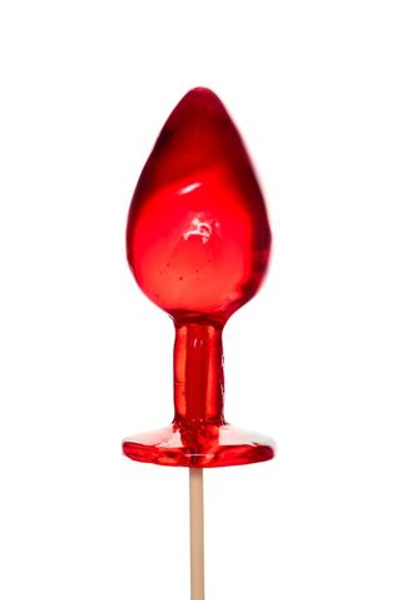Красный леденец в форме малой анальной пробки со вкусом виски