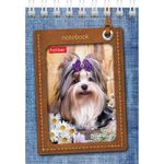 Блокнот МАЛЫЙ ФОРМАТ (75х105 мм) А7, 40 л., гребень, картон, клетка, HATBER, "Щенки", 40Б7В1гр