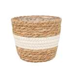 Кашпо плетеное "Танзания", 7,5л внешний размер Д255 Ш255 В230, натуральный, белый