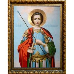 Георгий Победоносец великомученик. Икона на холсте.