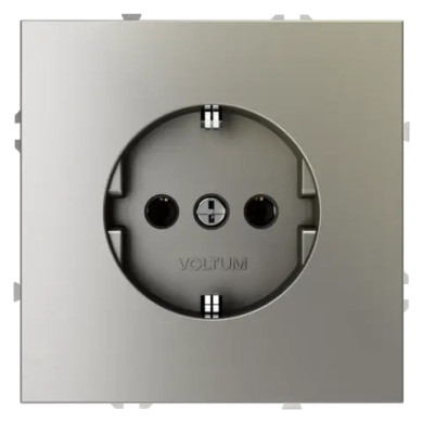 Розетка встраиваемая VOLTUM S70 с заземлением 16А, (шелк)