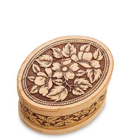 Народные промыслы BST-311/ 2 Шкатулка «Букет» (береста)