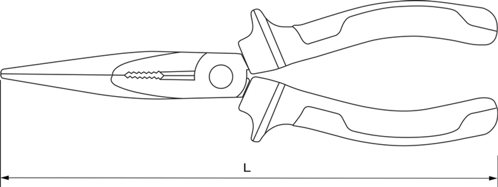 LNP0180 Длинногубцы прямые с духкомпонентными рукоятками, 180 мм