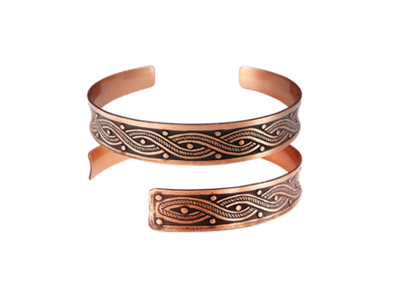 Медный браслет, пластинчатый. Длина 17 см.