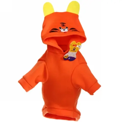 Кофта - толстовка с капюшоном для собак мелких пород «МОДНЫЙ БРО», тигрёнок, размер XL (22*27*43см) Ultramarine