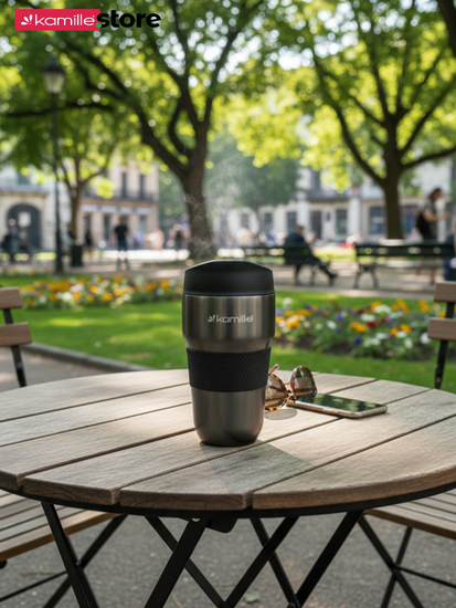 Термокружка 320 мл. из нержавеющей стали Kamille KM 2165 с TPR-вставкой
