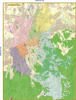 План- схема Алматы 150 см х200 см ( 2025год)