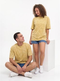 Футболка бежевый меланж  oversize