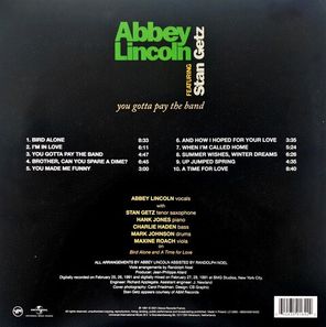 Abbey Lincoln, Stan Getz / You Gotta Pay The Band (2LP)