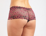 Черно-малиновые кружевные шортики (48) (Цвет: черный, малиновый)