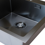Мойка настол.монтаж 50х50 (3,0) вып 3 1/2  MIXLINE PRO с ФАСКОЙ 20см с сифоном (черный графит)