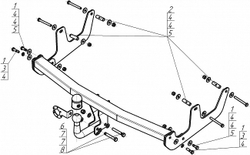 Фаркоп АвтоСтандарт Renault Sandero Stepway 2011-2014 (оцинк. Шар) арт.R104A