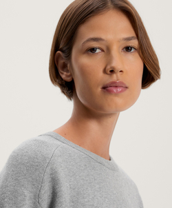 Oysho Вязаный джемпер с круглым вырезом, серый