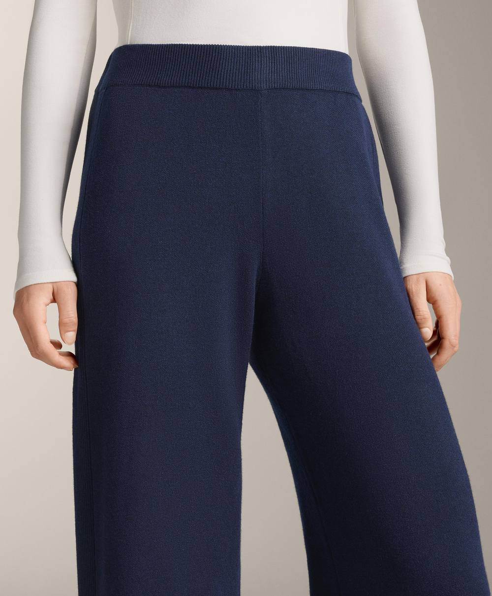 OYSHO Прямые брюки с резинкой по бокам, синий