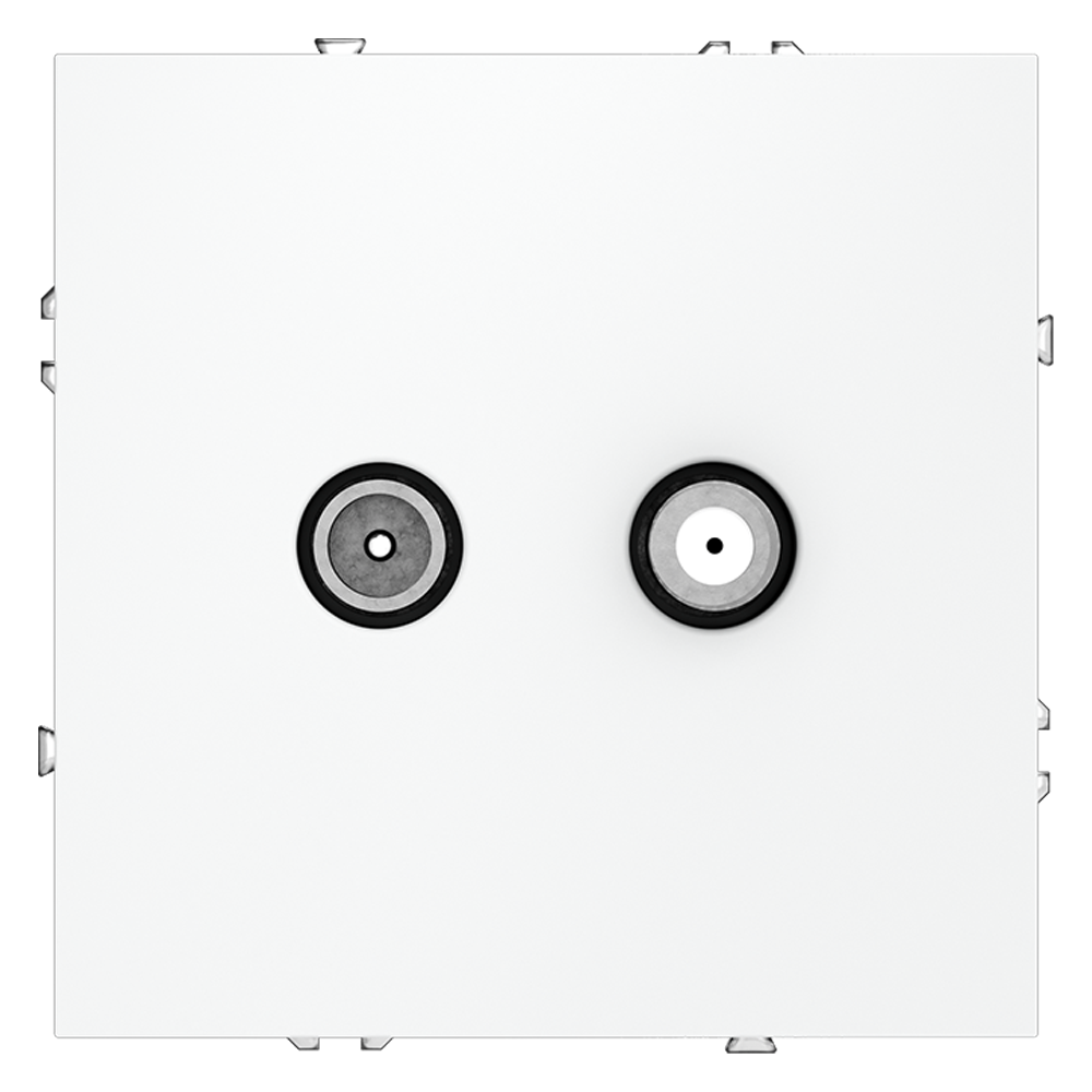 Розетка телевизионная встраиваемая VOLTUM S70 оконечная TV+SAT, (белый матовый)