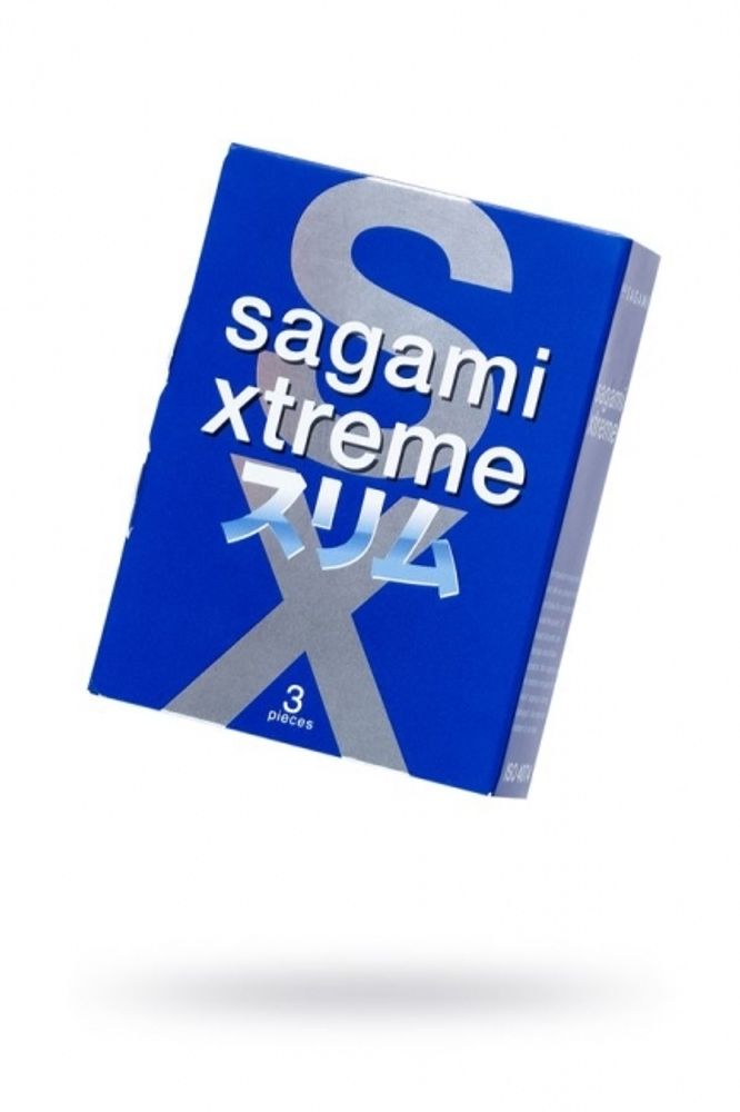 Презервативы Sagami, extreme, feel fit, гладкие, 19 см, 5,1 см, 3 шт. (Цвет: Прозрачный)