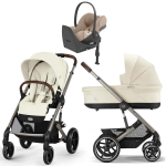 Коляска Cybex Balios S Lux TPE complete Cloud T Cozy Beige Plus Base T 4 в 1 Seashell Beige с дождевиками