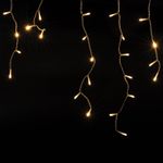 Электрогирлянда уличная ЗОЛОТАЯ СКАЗКА "Бахрома", 100 LED, 2х0,5 м, теплый белый, контроллер, 591299