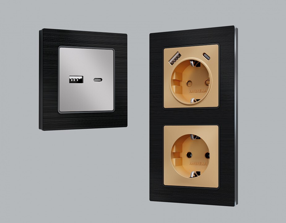 Рамка на 3 поста Ambrella Volt Platos Металл AF550503