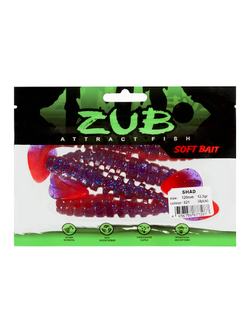 Приманка ZUB-SHAD 120мм-4шт, (цвет 021) фиолетово-красный