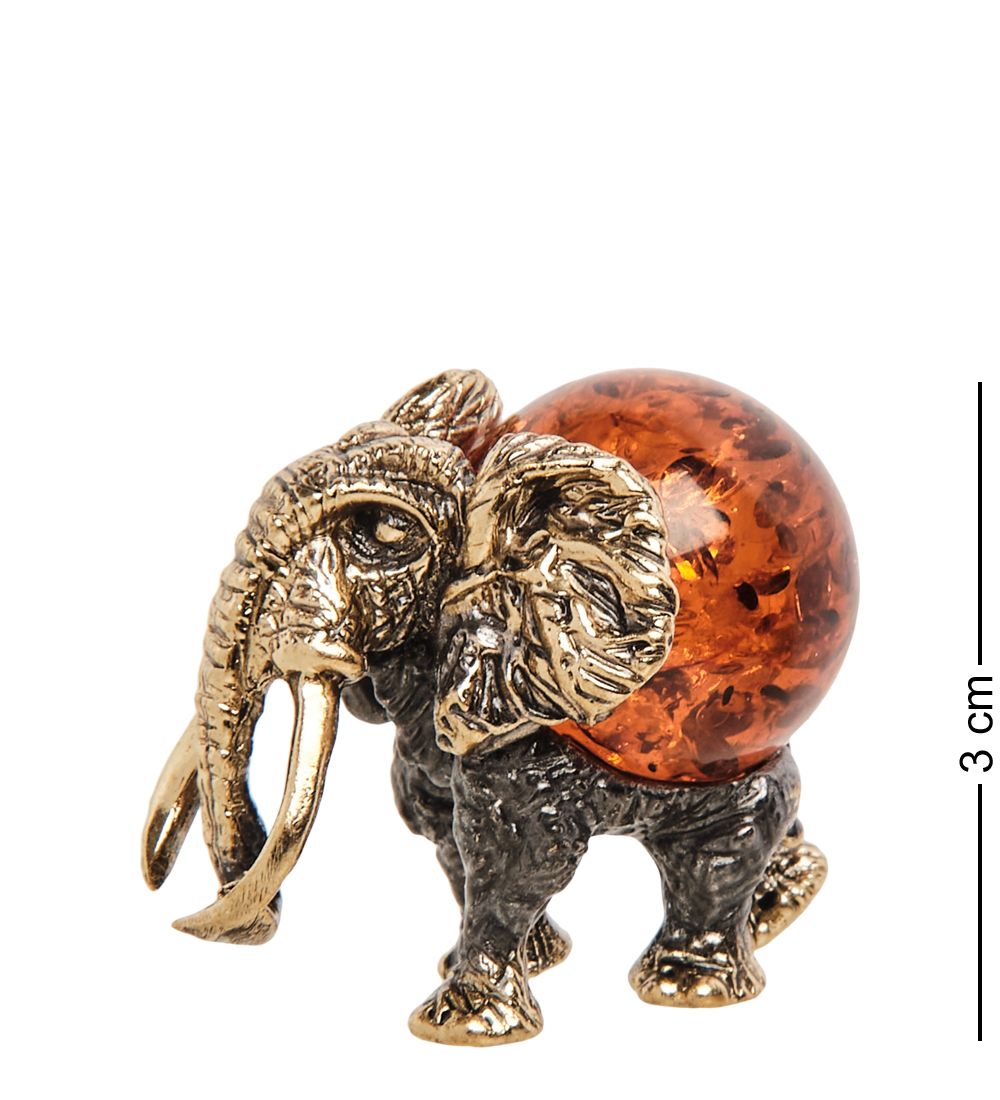 Народные промыслы AM-1381 Фигурка «Мамонт» (латунь, янтарь)