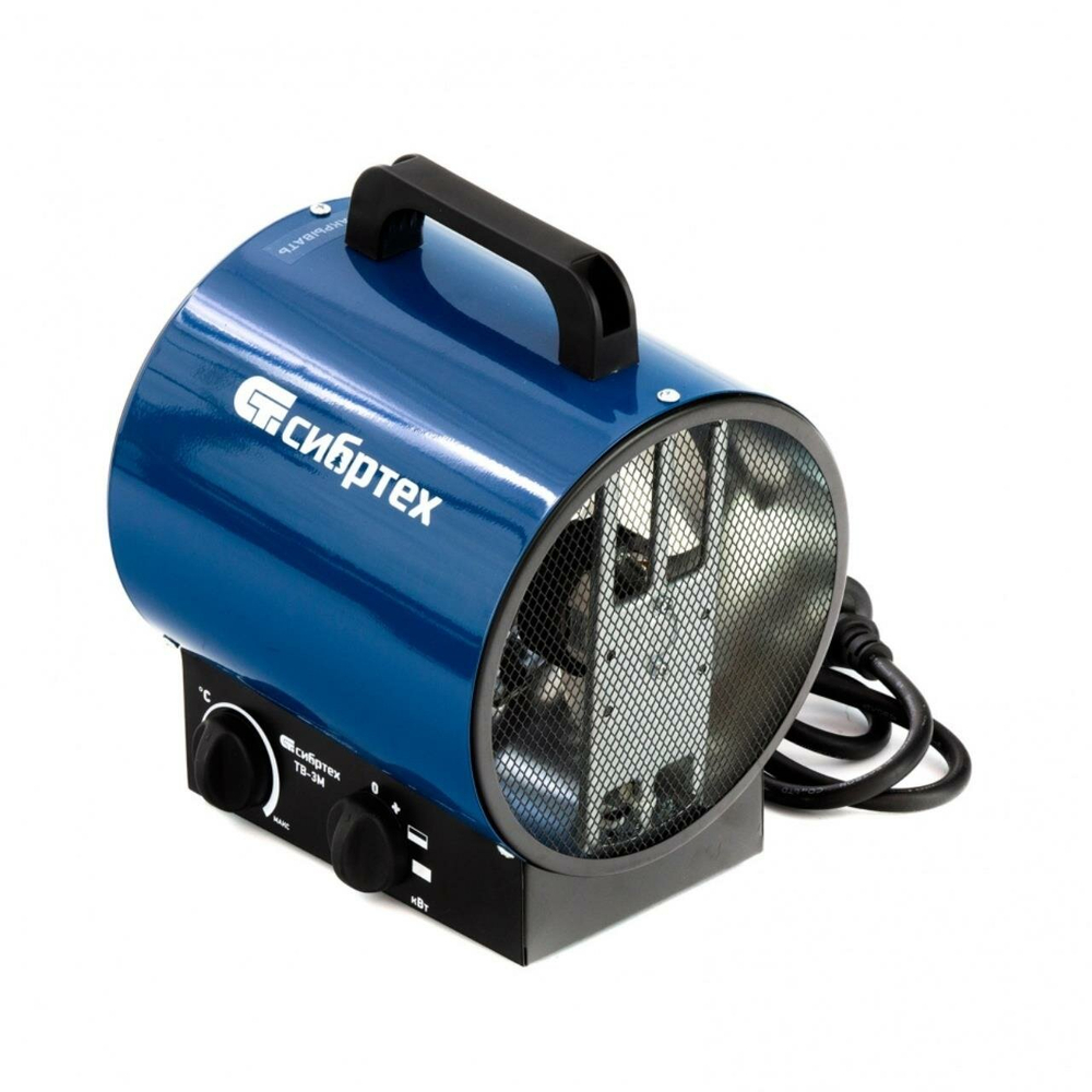 Тепловая пушка ТВ-3М (тепловентилятор), 230 В, 3 режима: вентилятор/1500 Вт /3000 Вт СибрТех [96437]