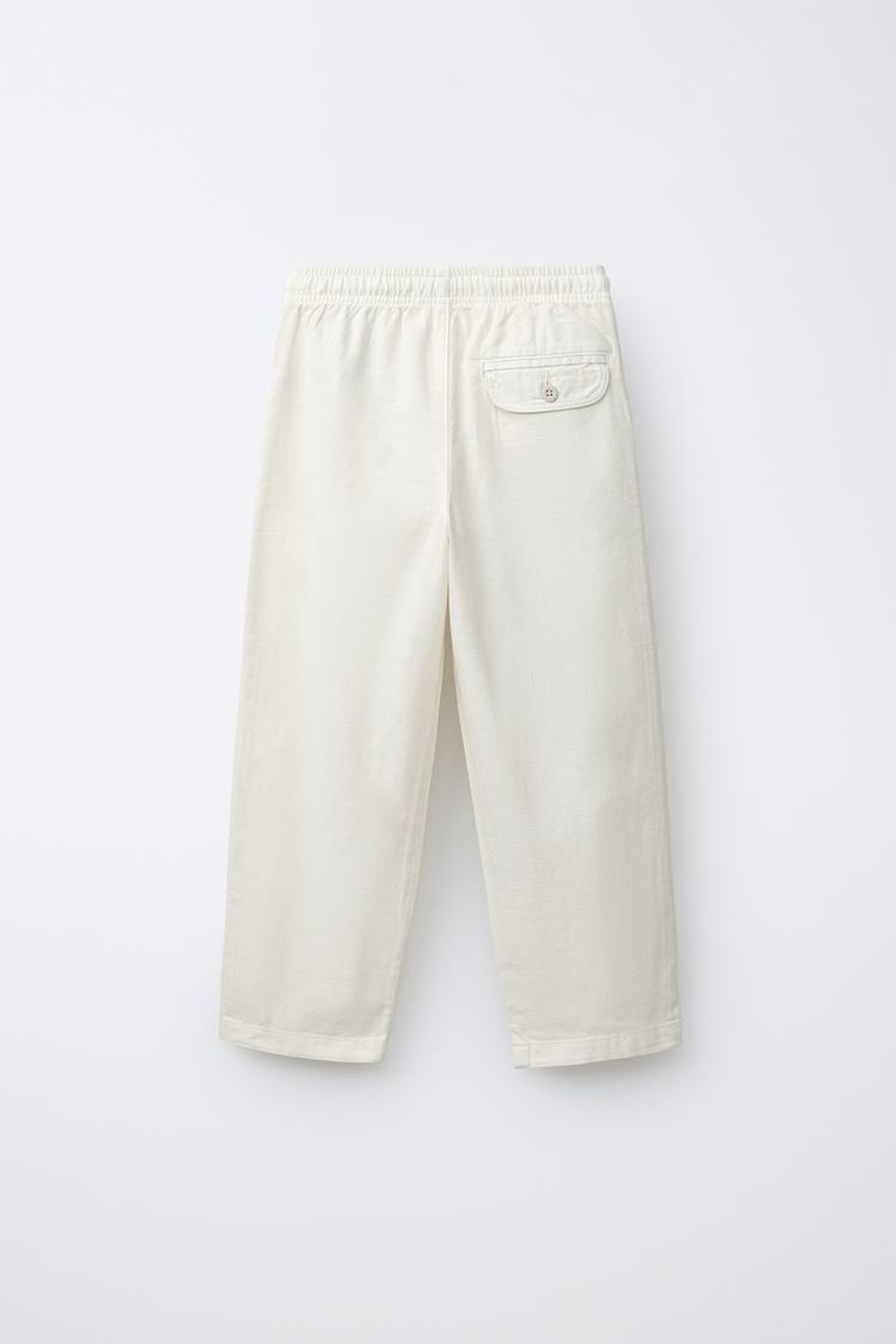 ZARA СТРУЯЩИЕСЯ ХЛОПКОВЫЕ БРЮКИ, ЭКРЮ