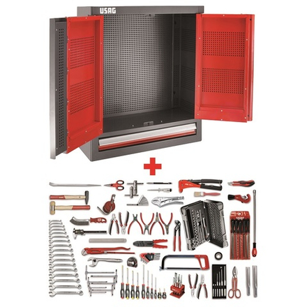 502 R1/E6 Тумба с одним выдвижным ящиком, с набором инструмента (124 пр.), USAG (Италия)