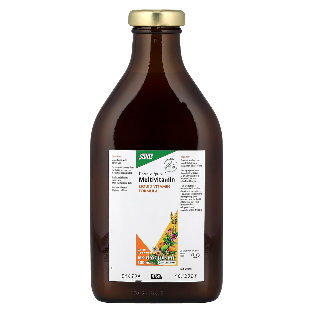 Floradix, Epresat®, жидкая мультивитаминная добавка, 500 мл (16,9 жидк. унции)