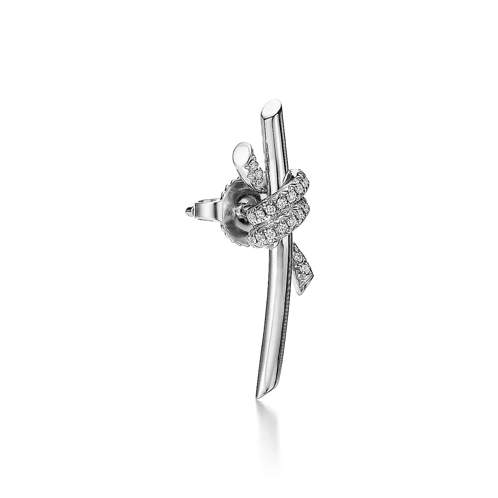 Серьги из белого золота c бриллиантами 18k, Tiffany 💙 Knot