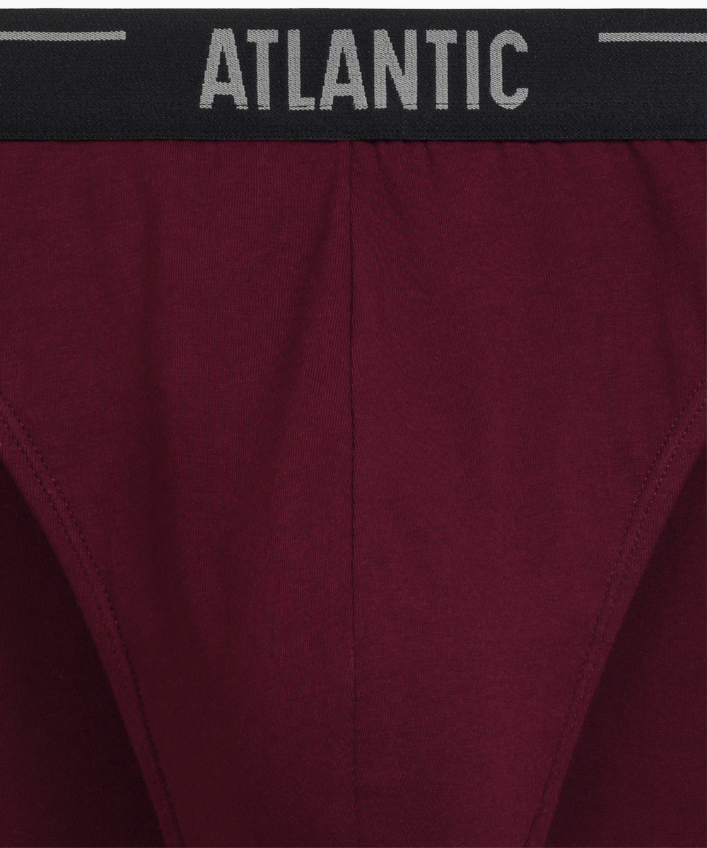 Мужские трусы слипы спорт Atlantic, набор 3 шт., хлопок, тёмно-фиолетовые + чёрные + тёмные хаки, 3MP-094