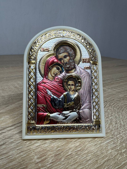 Св. Семейство, икона арочная, пластик белый, эмаль 80х115