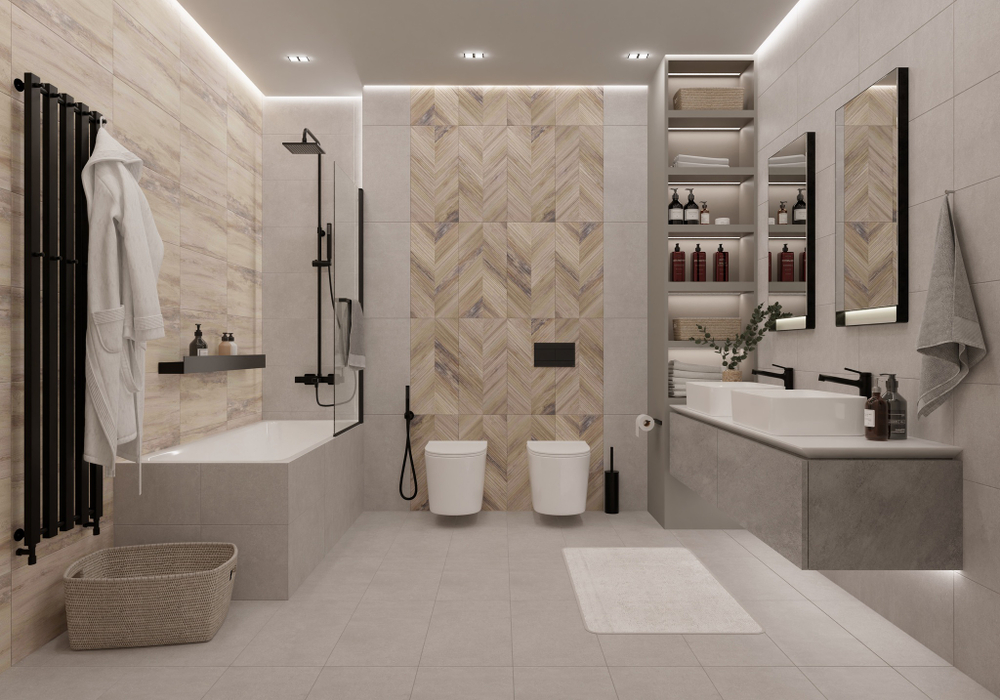 Плитка настенная Керамин Студио 60x30 см 1.98 м² матовая цвет бежево-серый 3D