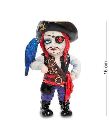 WS-794 Статуэтка в стиле Фэнтези «Капитан пиратов и его попугай»