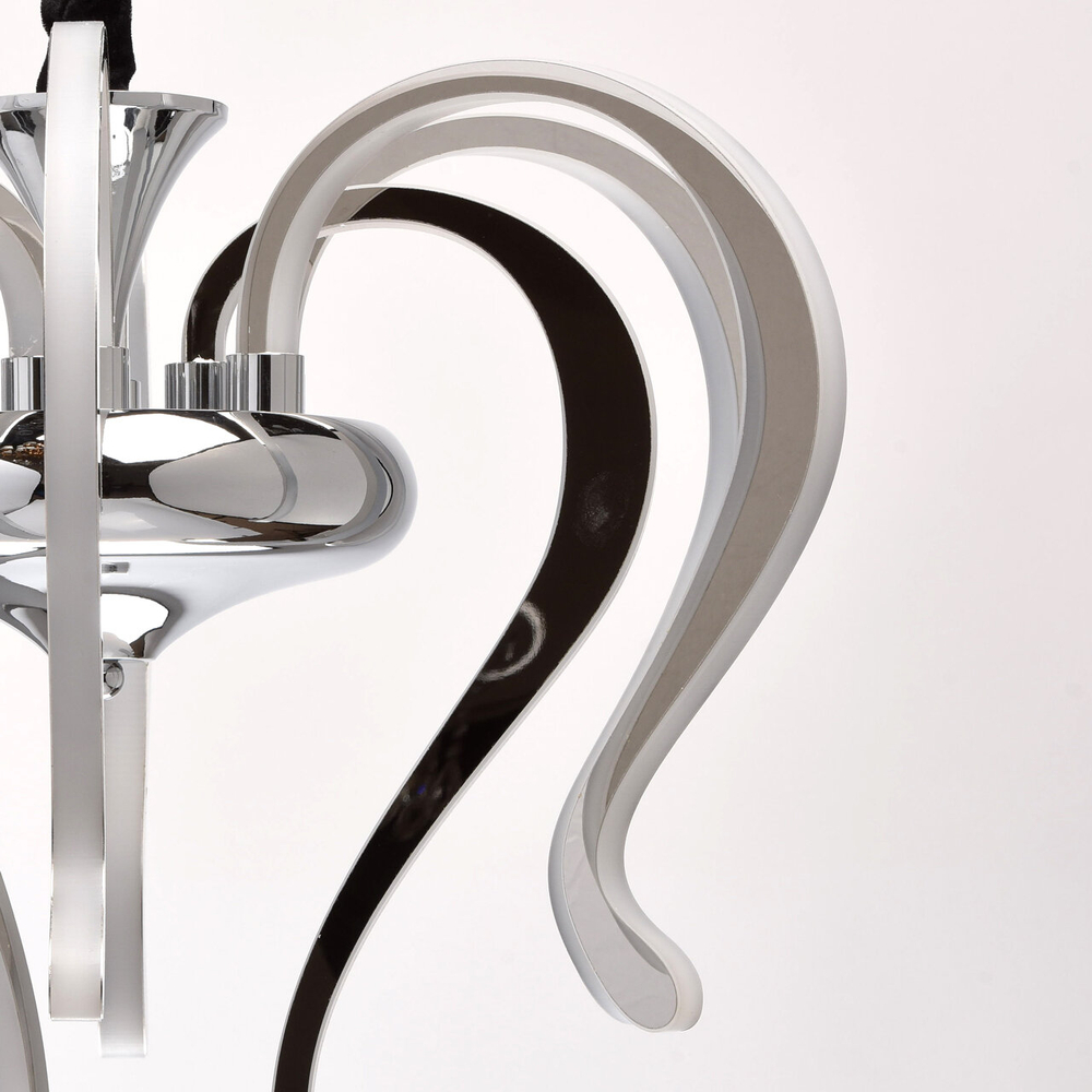 Подвесная светодиодная люстра RegenBogen Платлинг, хром, LED на 111 Вт, 18 кв м