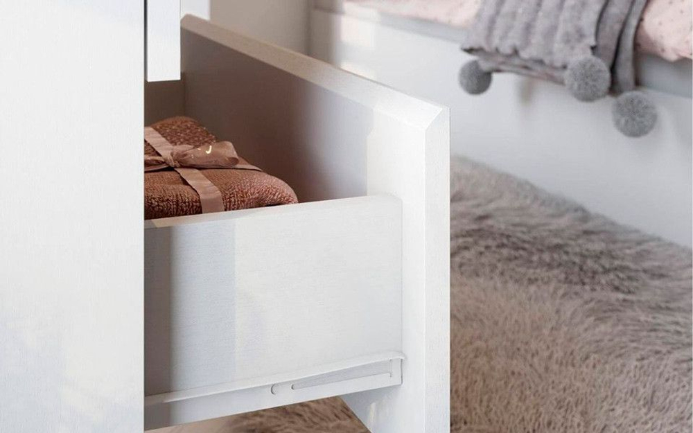 Комод для одежды с ящиками Белый текстурный / Белый текстурный ТК, Токио, 120х36х73 см Астрид-Мебель