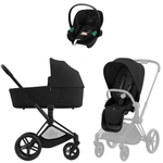 Коляска Cybex Priam IV Matt Black complete Aton S2 Moon Black Base One 4 в 1 Sepia Black