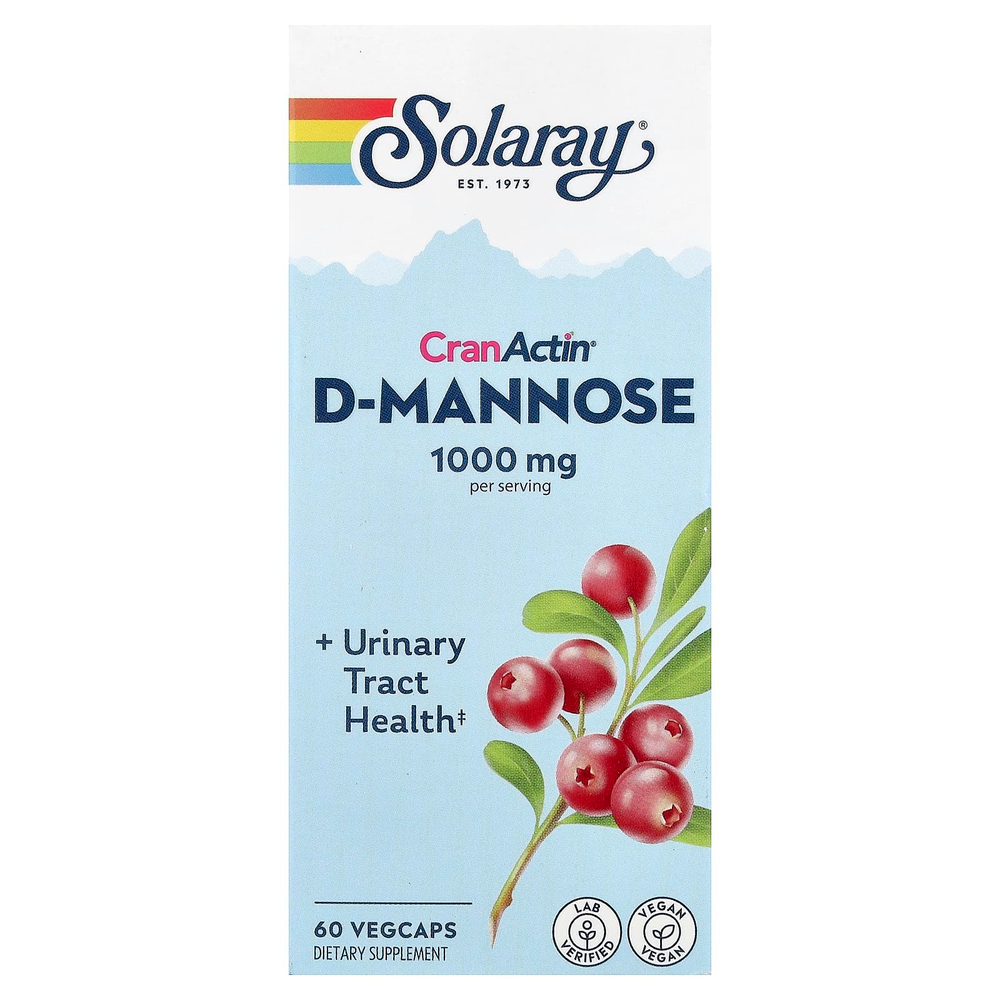 Solaray, CranActin®, D-манноза, 60 капсул VegCap