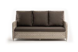 "Гляссе" диван трехместный из искусственного ротанга, цвет бежевый