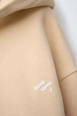 ZARA ХУДИ С ЛОГОТИПОМ, ЦВЕТ СЛИВОЧНОГО МАСЛА