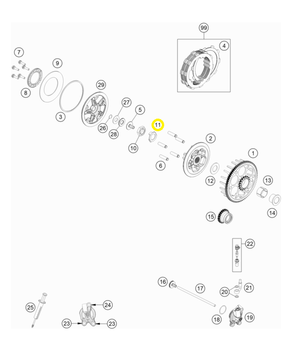 Стопорная шайба корзины сцепления KTM, HQV, GASGAS