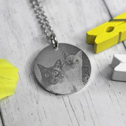 Кулон подвеска с гравировкой фото питомца на заказ