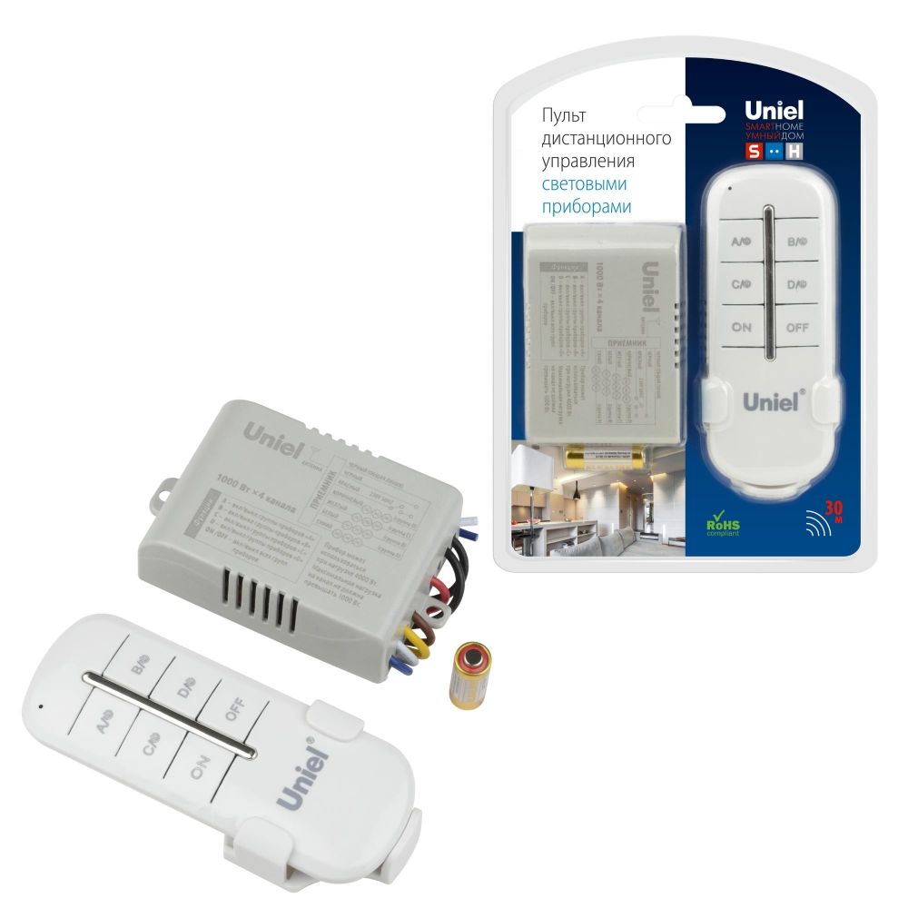 UCH-P005-G4-1000W-30M Пульт управления светом. 4 каналаx1000Вт. ТМ Uniel