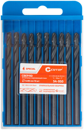 Сверло по металлу Cutop Special, HSS-G, 5 х 86/46 мм (1 шт)