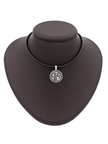 Китайский знак зодиака Кролик подвеска из серебра 925 пробы, на постаменте